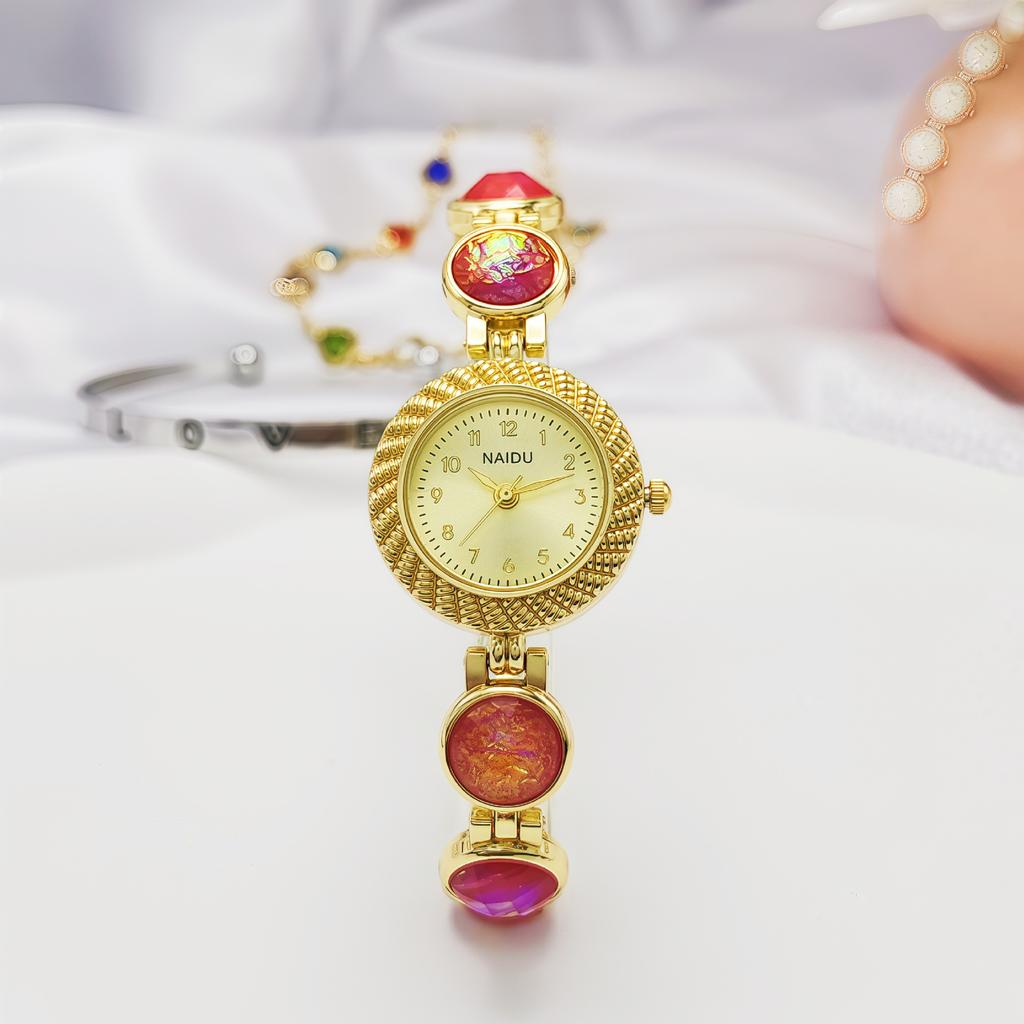 Luxury Brand High-end Seven Color Chain Bracelet Watch Women's Vintage Ladies Fashion Quartz Wristwatches Gift Relógio Feminino