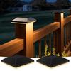 2PCS Multipurpose Solar Post Cap Light Black Courtyard Night Lights High Quality Post Lights  Patio