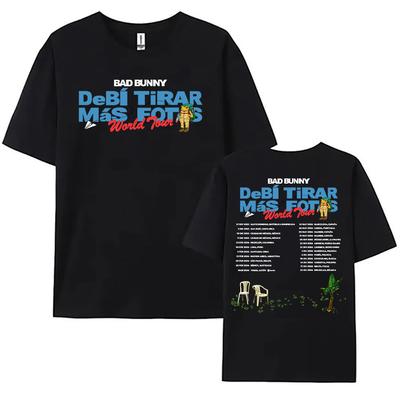 Μπλουζάκι Παγκόσμια Περιοδεία Bad Bunny 2025-2026 Πρέπει να Βγάζεις Περισσότερες Φωτογραφίες Άλμπουμ ΝΕΑ Μπλουζάκια Κοντομάνικα Βαμβακερό Μπλουζάκι με Στρογγυλή Λαιμόκοψη Γυναικεία Ανδρικά Ρούχα