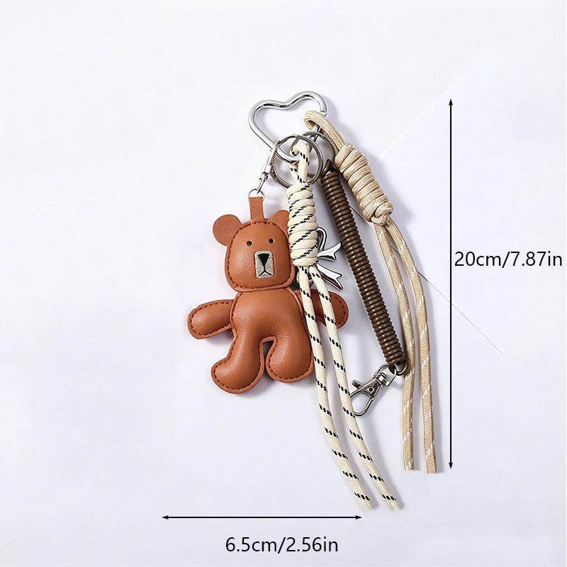 Yogodlns Faux Leather Bear Mini Backpack Hanging Handbag Pendant Bag Pendant Bags Accessories