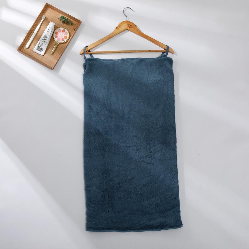 Women's Wearable Polyester-Spandex Coral Fleece Bath Towel - Thickened & Versatile for Summer