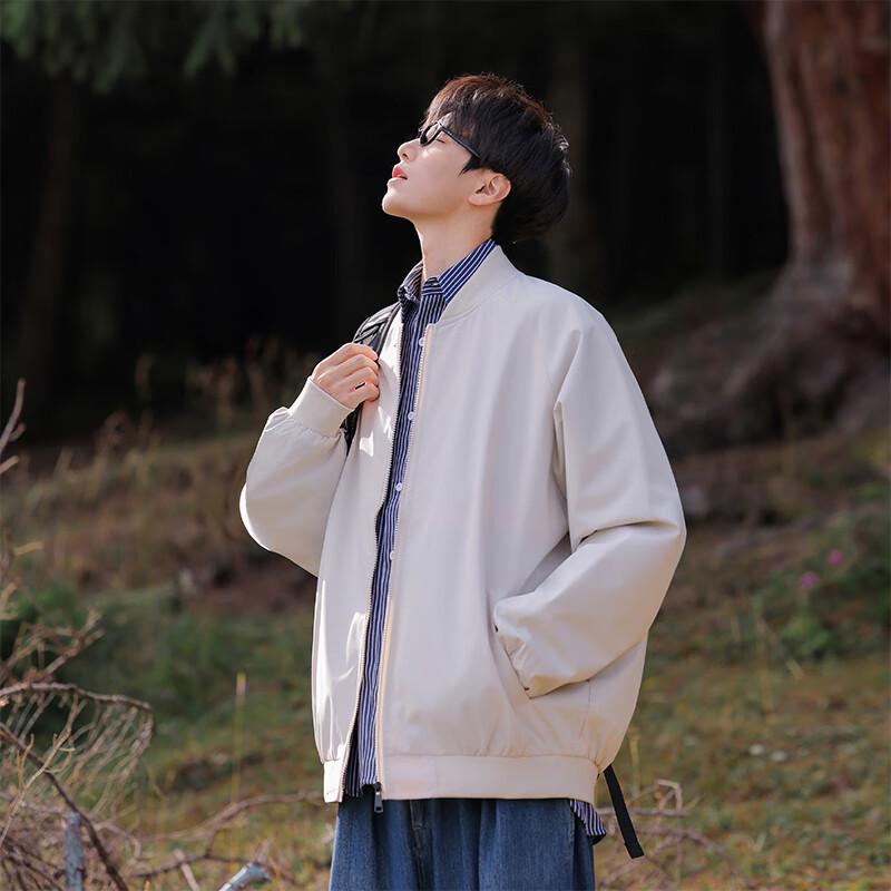 VUUG Men's Japanese Retro Casual Loose Baseball Jacket