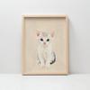Plakat Kotek Na Beżowym Tle Plakat Kotek Na Beżowym Tle, 70X100 Cm, Rama Aluminiowa Czarna, Papier Matowy 230 Gsm