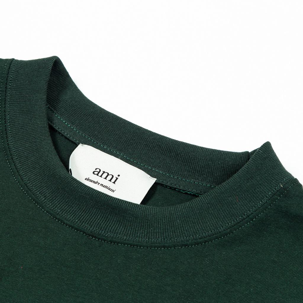 AMI Summer New Logo Contrasting Logo Couple Short Sleeved T-shirt