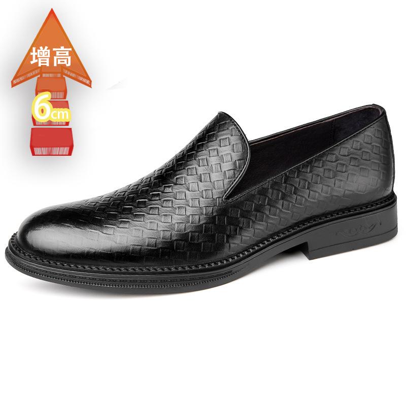 

Внутренние увеличивающие рост кожаные туфли на ногах повседневная обувь ленивый один педаль круглый носок деловая обувь мужская обувь 44
