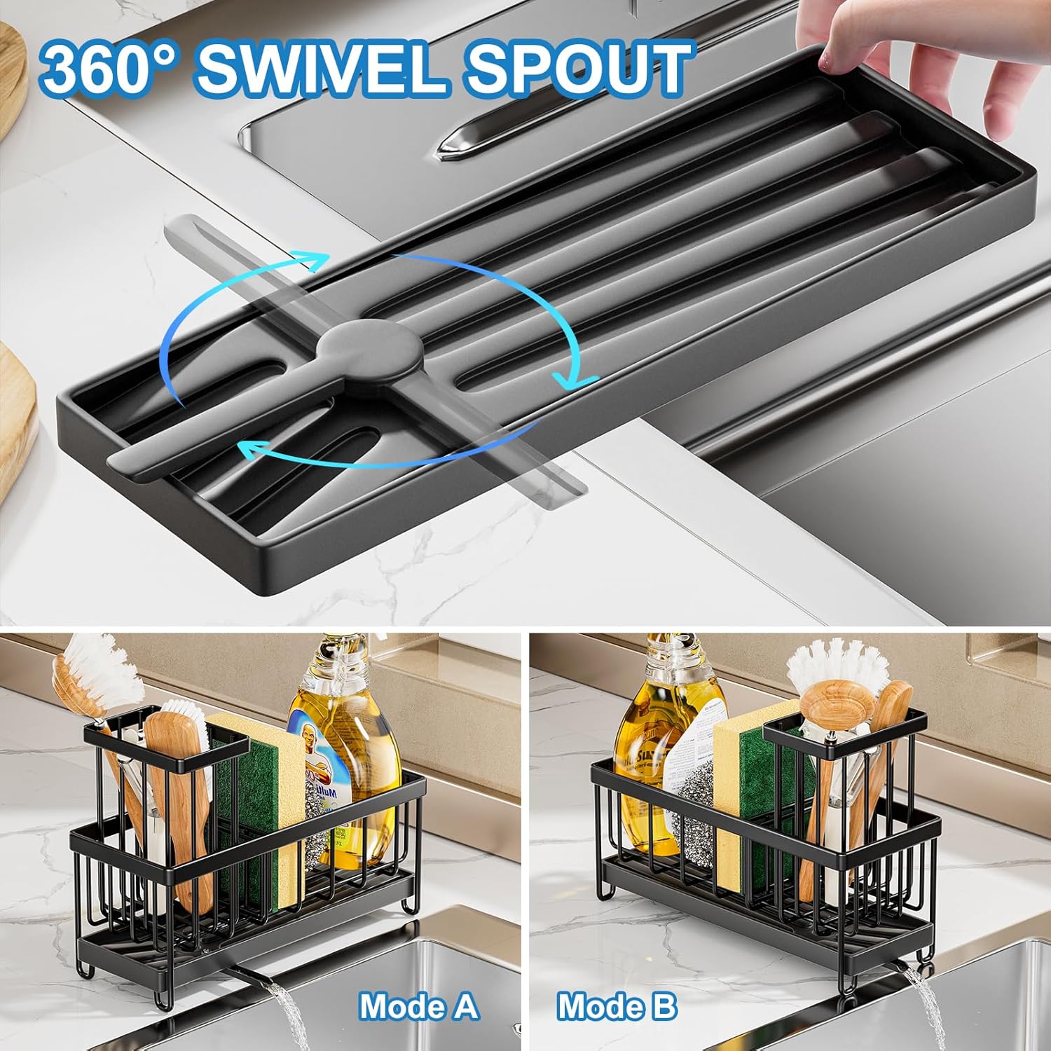 Sponge Holder for Kitchen Sink - Sink Organizer and Caddy for Home and Kitchen Storage Organization