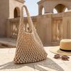 Borsa a Tote Intrecciata a Mano, Borsa a Mano Boho di Grande Capacità, Borsa da Spiaggia Estiva da Donna, Portamonete Intrecciato in Corda per Feste in Strada, Vacanze al Mare