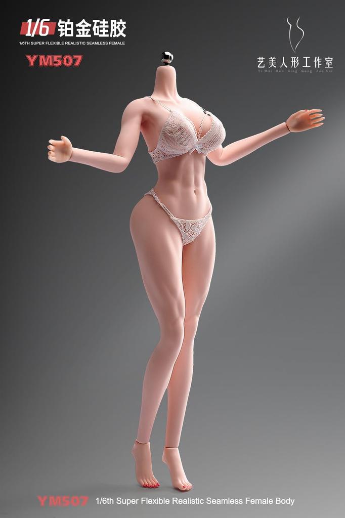 Jouets Loisirs Figurine à l'échelle YIMEI YM507 Corps Féminin Sans Couture en Silicone Platine Musclé à Forte Poitrine avec Parties Physiologiques et Chaussures Pas Blanc &