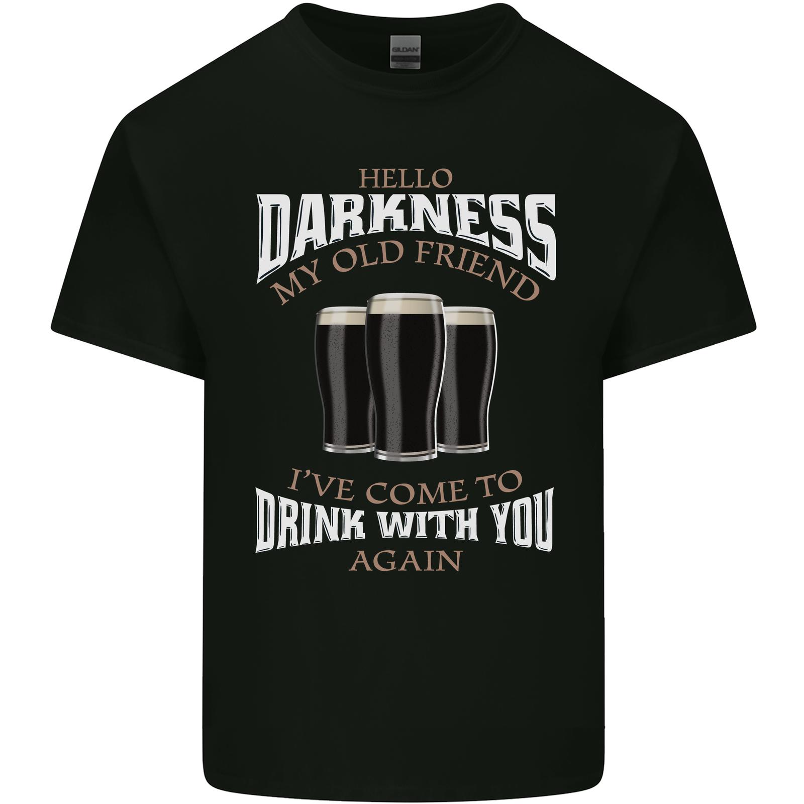 Hello Darkness My Old Friend Funny Guinness Mens Cotton T-Shirt Tee Top XXXXL