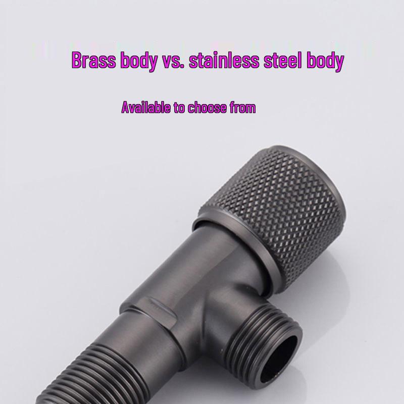 Gun Grey Stainless Steel Three-Way Toilet Water Heater Valve