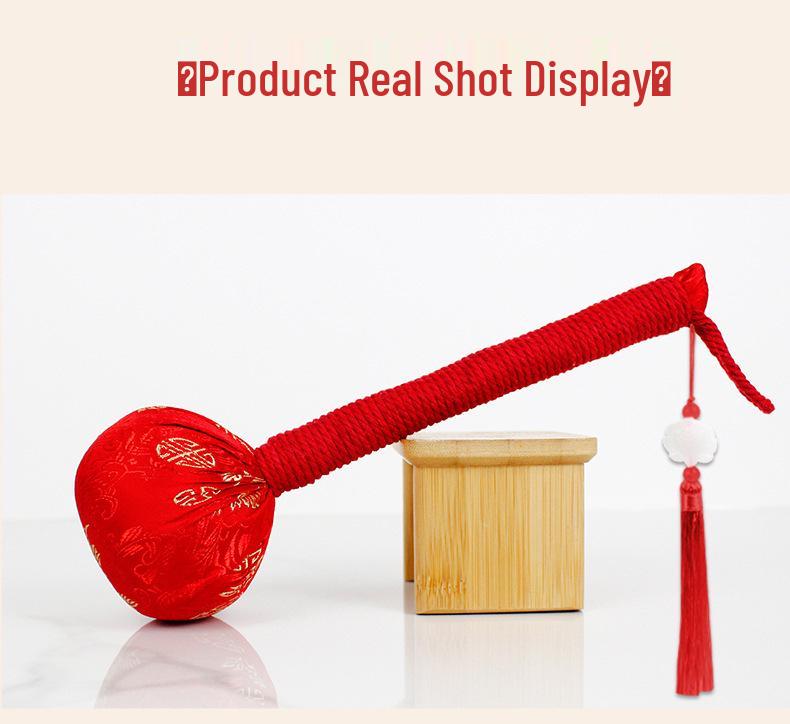 Year of the Horse Mugwort Meridian Massage Hammer - Solid Color Brocade Multifunctional Health Gift