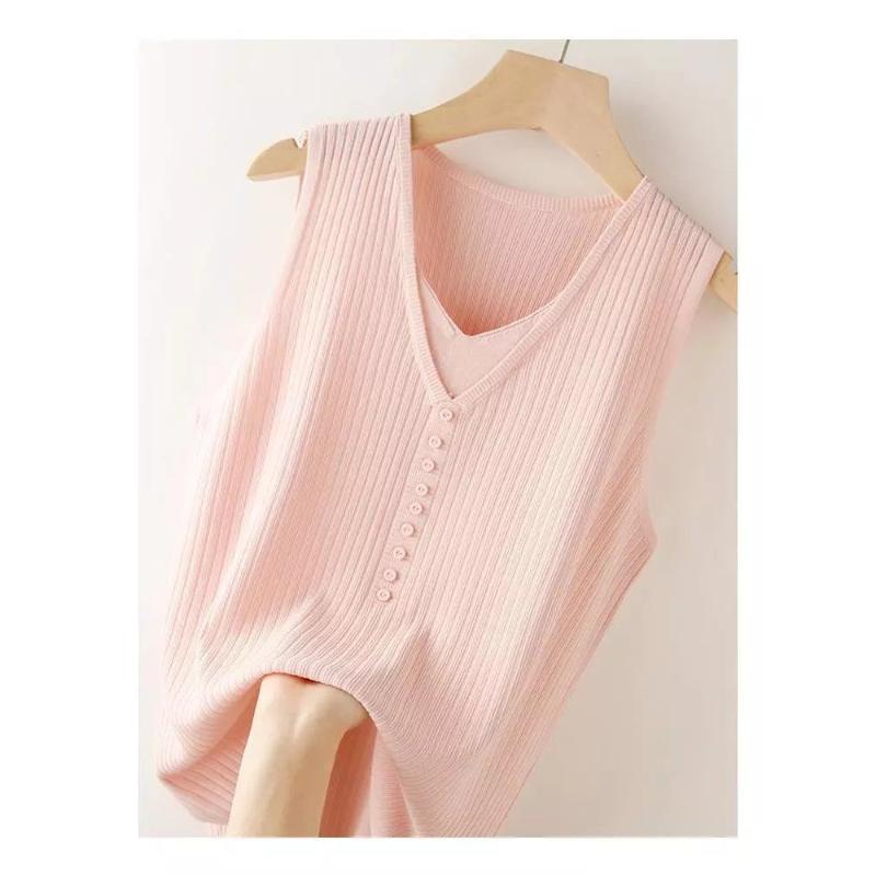 Женский повседневный топ-майка в рубчик, свободного кроя, удобный для повседневной носки S розовый