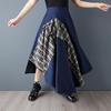 Übergröße High Waist Denim Vintage Patchwork Sommer Lässig Locker Lang für Damen Röcke Damenrock