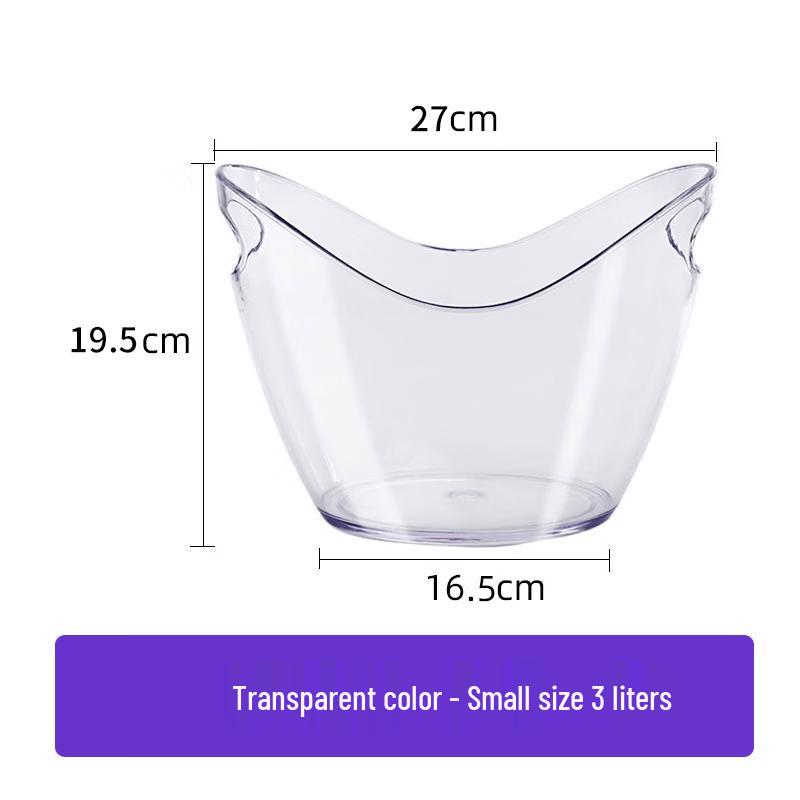 Clear Plastic Ice Bucket with Handle