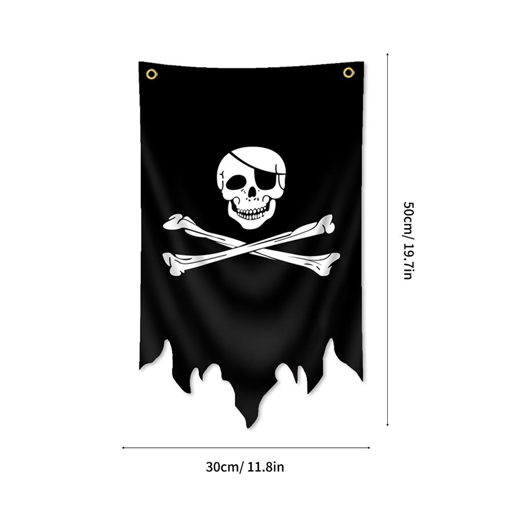 30X50CM Jolly Roger Pirate Black Blackjack Flag Polyester Printed Banner Tapestry Jack Rackham Skull Bone Flags Halloween Decor