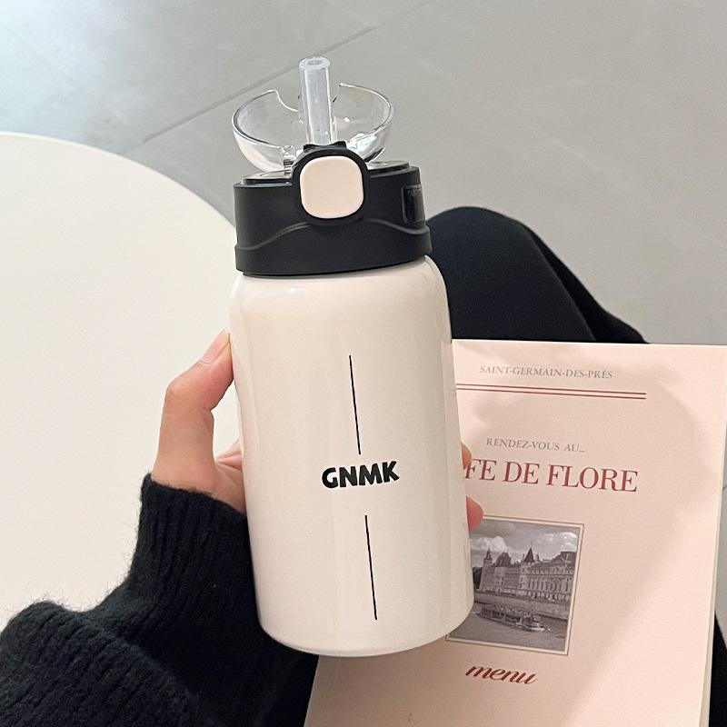 Simple Thermos Cup for Girls, Straw Cup Ins, High-looking Internet Celebrity, Adult Student Gift, Children's Water Cup