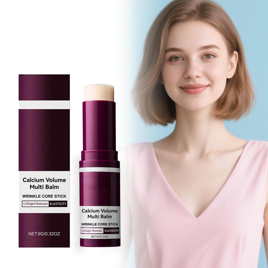 Calcium Volume Multi Balm Korean Skincare Stick,Face & Eye Cream,Collagen Deep Moisturizing Anti-Wrinkle,Suitable for Pre Makeup