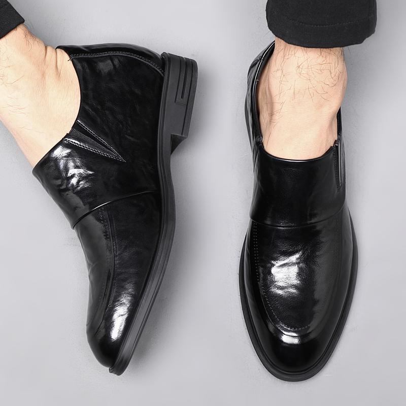 Moda Hakiki Deri Erkek Spor Ayakkabılar Asansörlü Ayakkabılar 3/6/8CM Yükseklik Artırıcı Loafer Erkek Parti Günlük İş Moccasinleri Daha Uzun Erkek