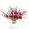 2 /3pcs Red Pink Foam Love Heart Branch Glitter Foam Love Pick Stick Valentine's Day Flower Bouquet Home Vase Picks Wedding