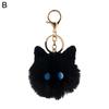 Plush Cat Keychain Kawaii Kitten Cartoon Keyring Ladies Girls Bag Pendant Black /White Hairball Keychain School Bag Key Chains