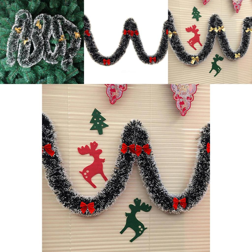 2m Glitter Spesso 65ftx90mm Decorazione Albero di Natale Ghirlanda di Natale Fiocco