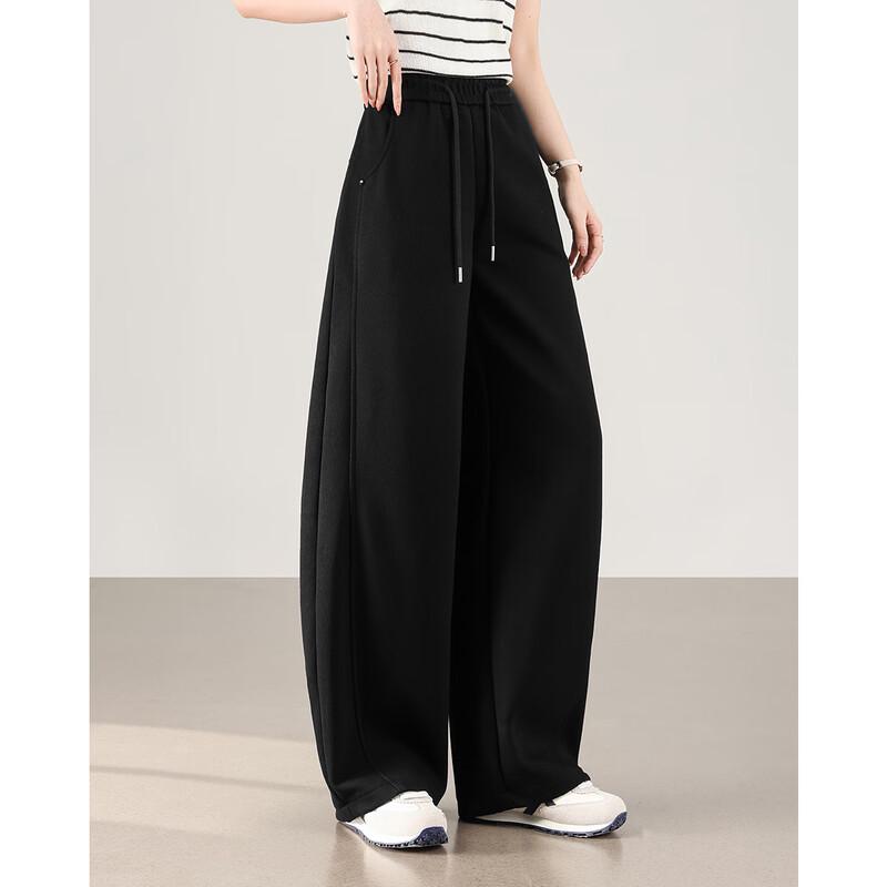 TERRE BLEUE Women's High-Waist Wide-Leg Casual Pants