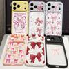 Pink/Red Bowknots Print Case For iPhone 17 Pro Max Hybrid TPU+PC Clear Back Hard Cover For iPhone 16 15 14 13 Pro Max