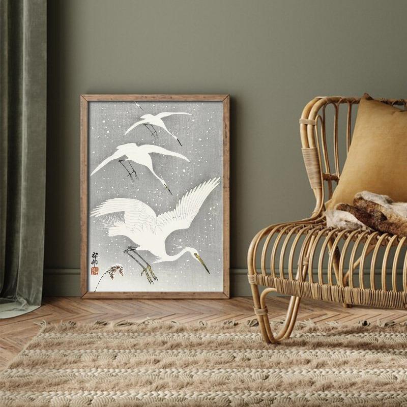 Chinese Ink Style Frameless Canvas Painting Decorative Art Printing Poster Image Home Living Room Bedroom Decor Frameless Gifts