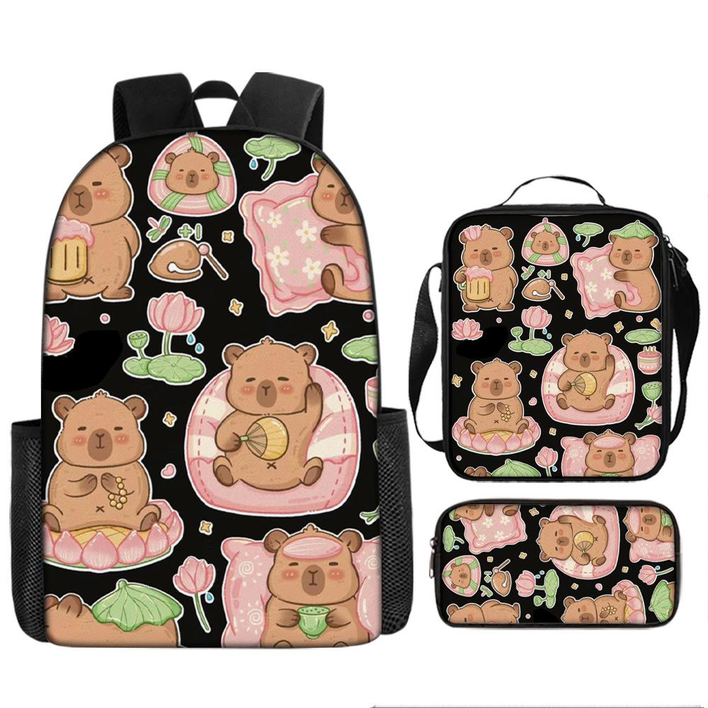 Pibara Trendy Backpack European and American Retro Schoolbag Third Grade Fourth Grade Bag