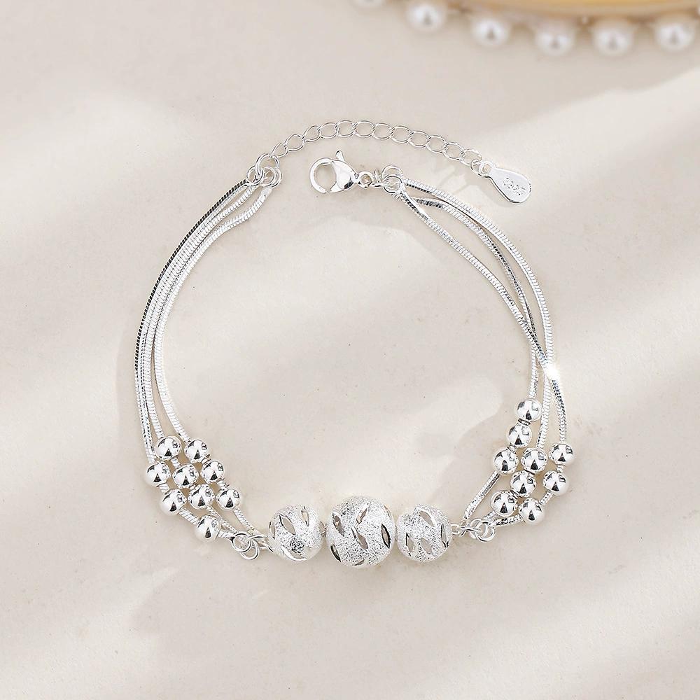 Fashion 925 Silver Bracelets for Women Simple Korean Multi Layer Coil Adjustable Bracelets Party Wedding Jewelry Gifts