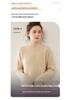 Women's 2025 Cashmere Cable Knit Pullover: Heavyweight, Half-High Collar, Loose, Slimming Sweater.