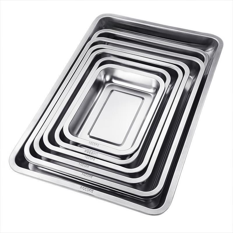 Ruhan 304 Stainless Steel Rectangular Tray with Lid