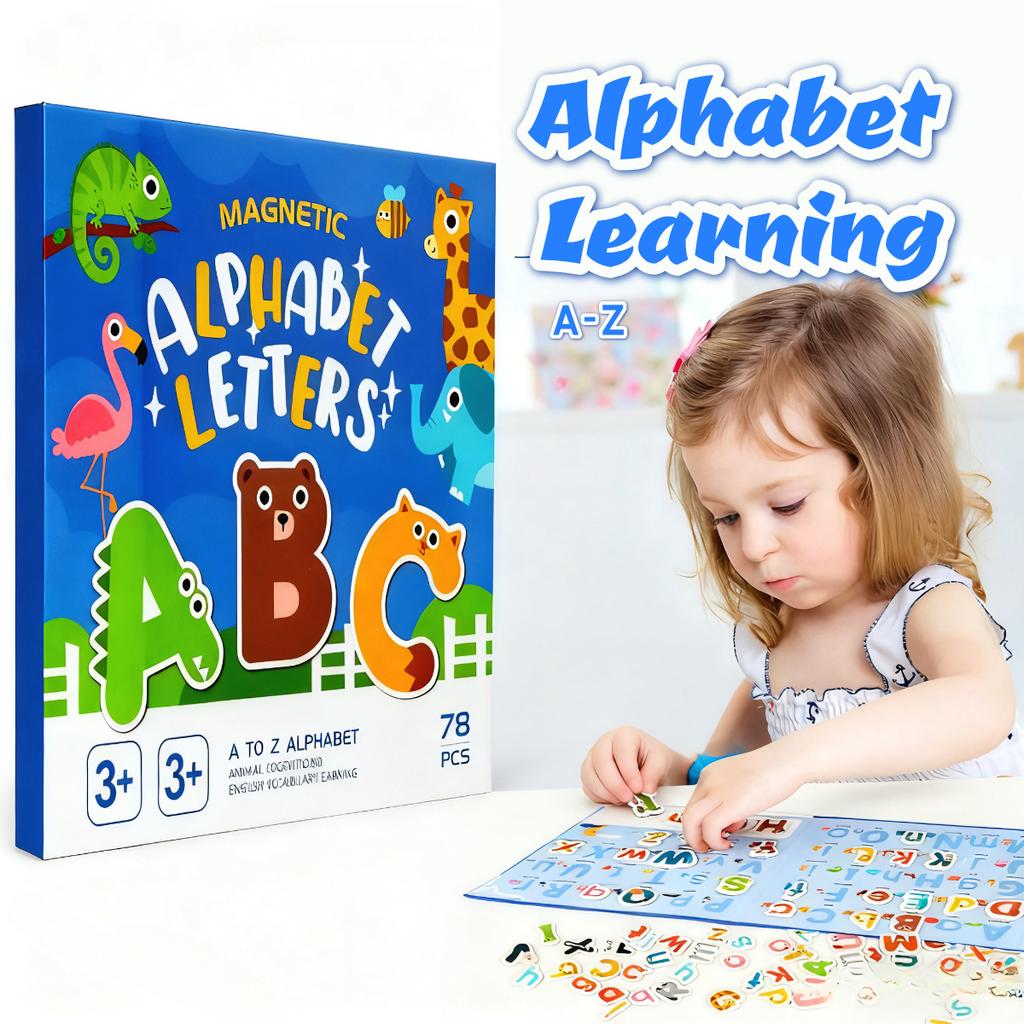 1 Set Cute Cartoon Animal Alphabet ABC Magnet, Toddler Spelling 26 Case Alphabets, Learning Early Learning Puzzle Game