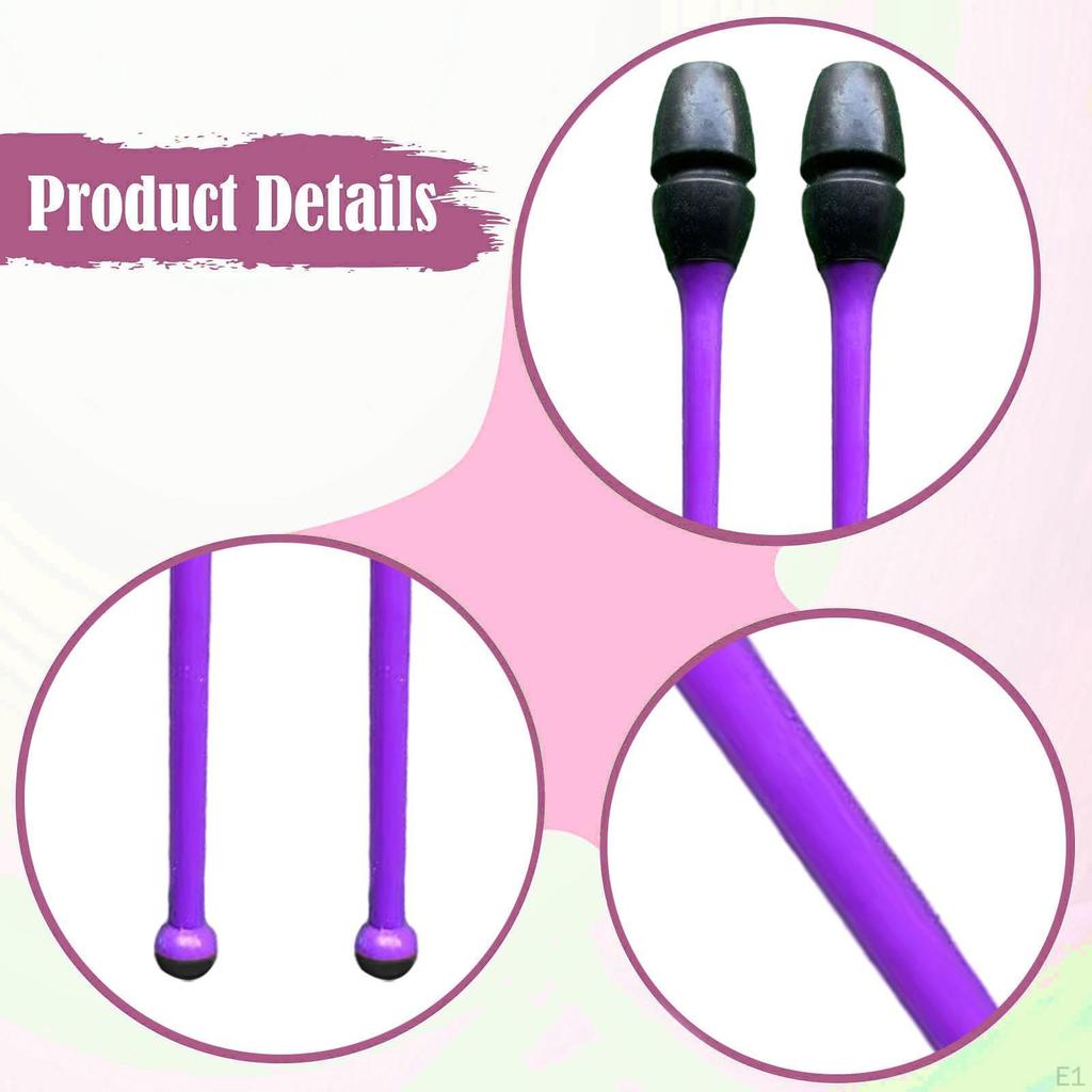 2 Stück Gymnastikstäbe Trainingsgerät Gummi Artistisch für Kinder und Erwachsene