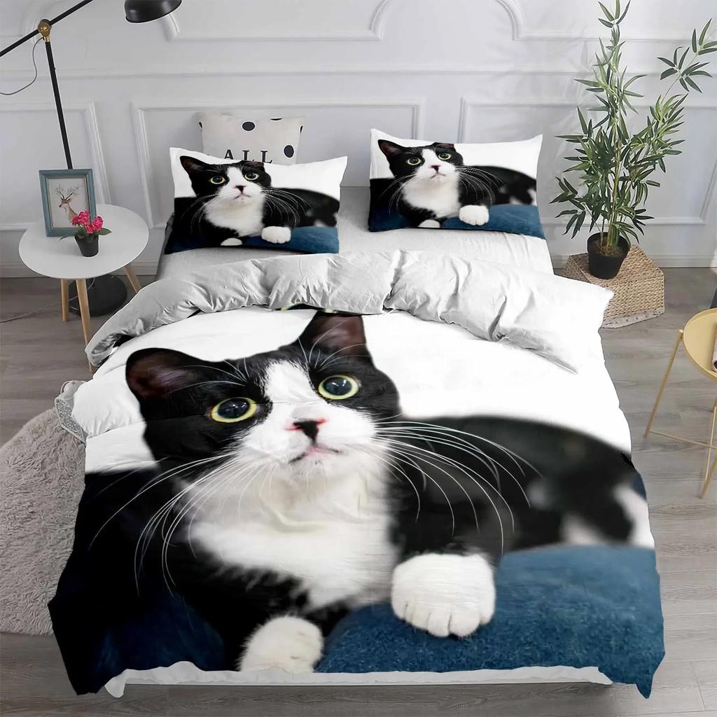 Carton Pet Cat Beding Set Adult Peoples Children Winter Soft Duvet Cover Sets Children Kids,twin Ful Quen King Bedrom Set Home House De Couete