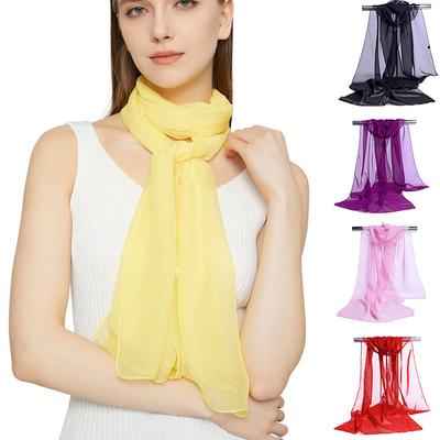 1Pc Solid Color Fashion Neck Protection Scarf Versatile Scarf Texture 160cm Shawl Long Scarf