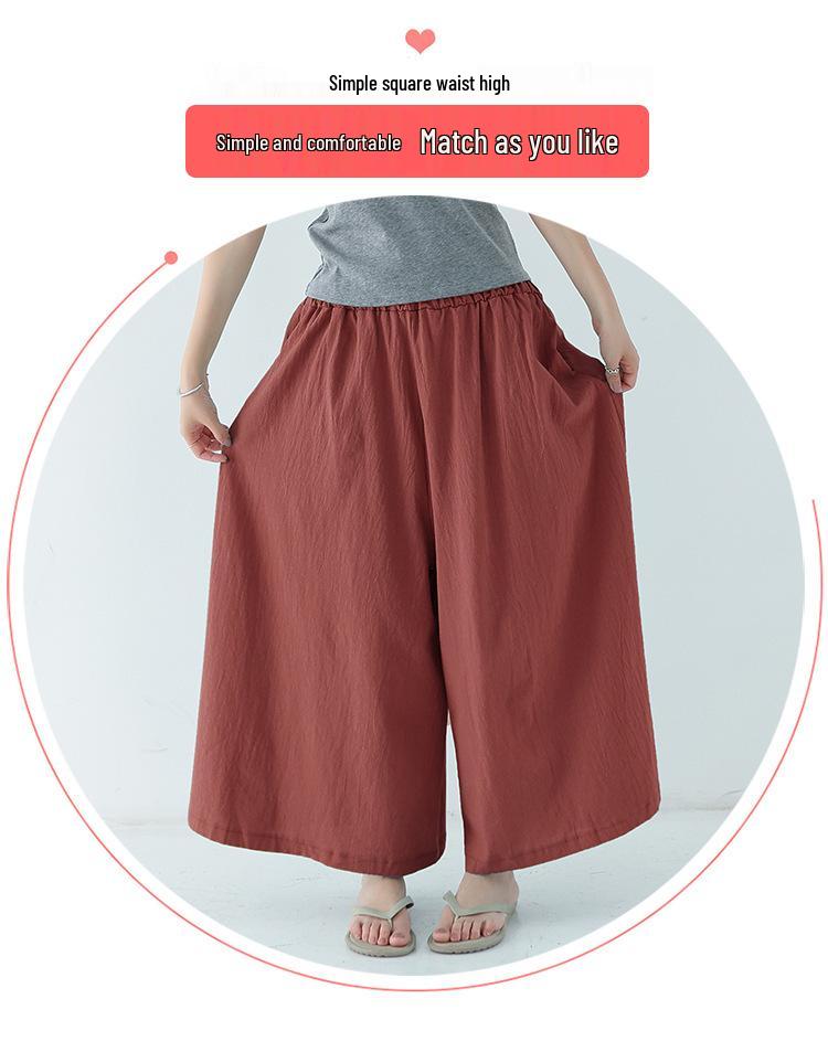 Rakuten Kadın Keten Pamuk Çok Renkli Bol Geniş Paça Cepli Culottes – Ekstra Uzun İlkbahar/Yaz Günlük Pantolon 2021 Koleksiyonu.