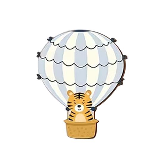 5 Pcs Hot Air Balloon Wall Art with Star Cloud Cartoon Animal Wooden Balloon Nursery Decor Boho Wall Sculpture for Living Room Bedroom Playroom