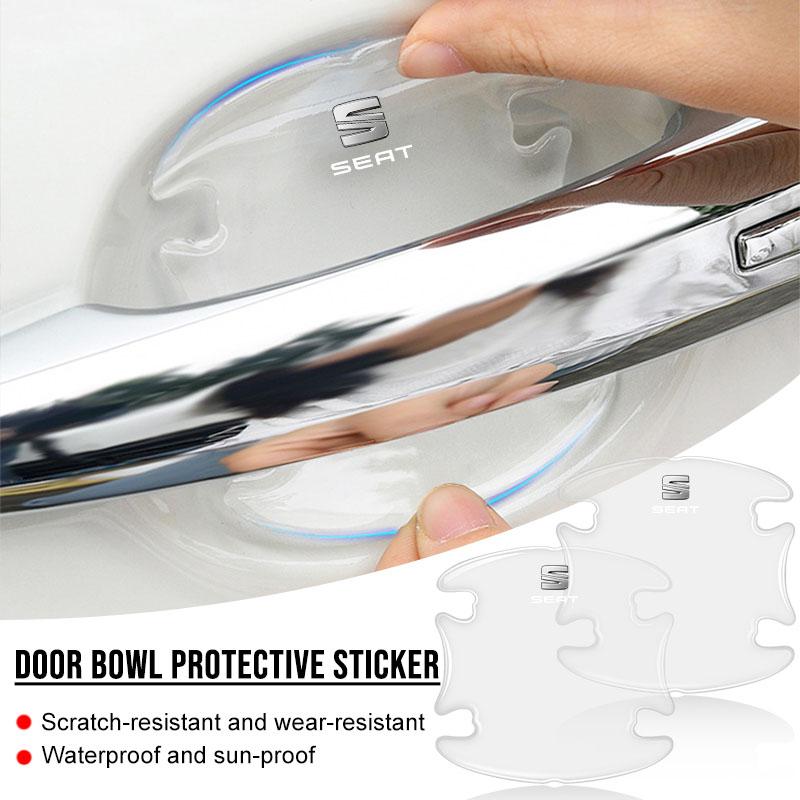 Car Body Anti-Collision Protection Strip Auto Door Handle Bowl Anti-Scratch Sticker for Seat Leon FR Altea Ibiza Toledo Cordoba Arona Ateca Alhambra