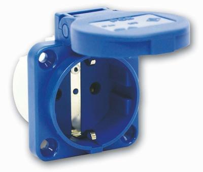 Single-phase Panel Socket P-Nova 16A 2P+Z 230V, Flange 50x50, Schuko
