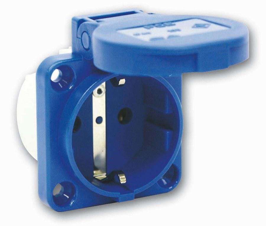 Single-phase Panel Socket P-Nova 16A 2P+Z 230V, Flange 50x50, Schuko