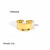 18K Gold-Plated Adjustable Stainless Steel Ring for Women - Simple, Trendy Jewelry Design
