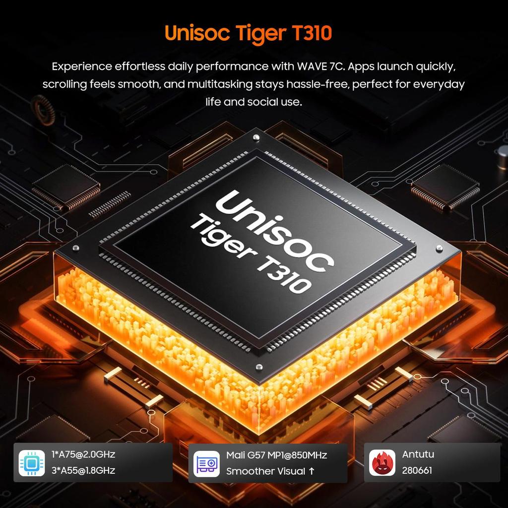 Blackview WAVE 7C 4G AI Smartphone 16GB+128GB 6.56" Android 16 5000mAh Mobiele Telefoon