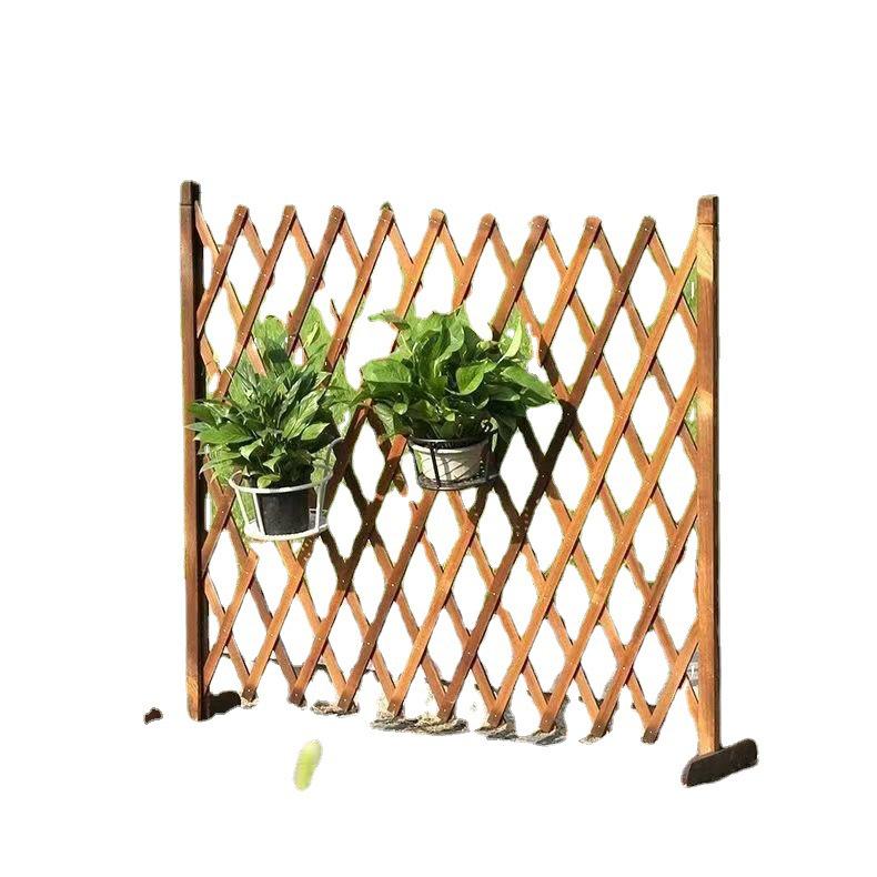 Retractable Outdoor Garden Fence: Anti-Corrosion Wood Railing & Trellis for Courtyards and Balconies