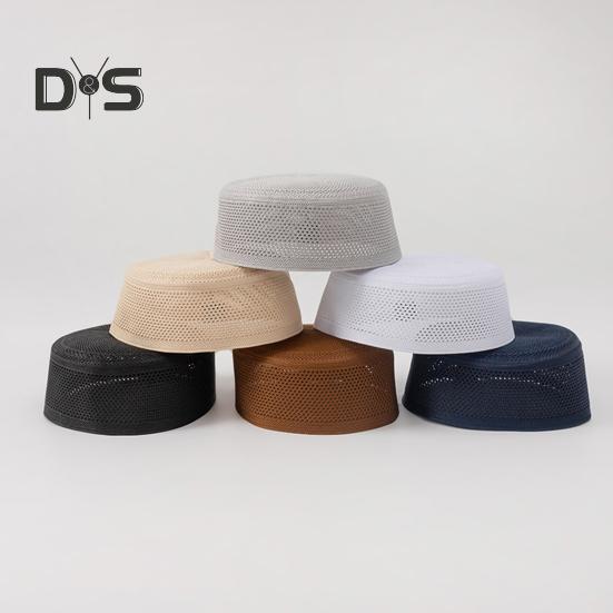 Pánský cylindr se síťovaným designem Etnický styl Silná prodyšnost Jednobarevný klobouk Outdoorový doplněk Denní nošení