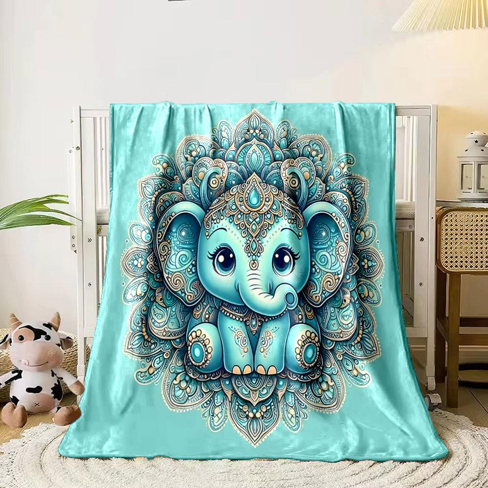 Mandala Elephant Art Blanket print blanket soft and cozy perfect for the living room bed sofa or a nap,gift