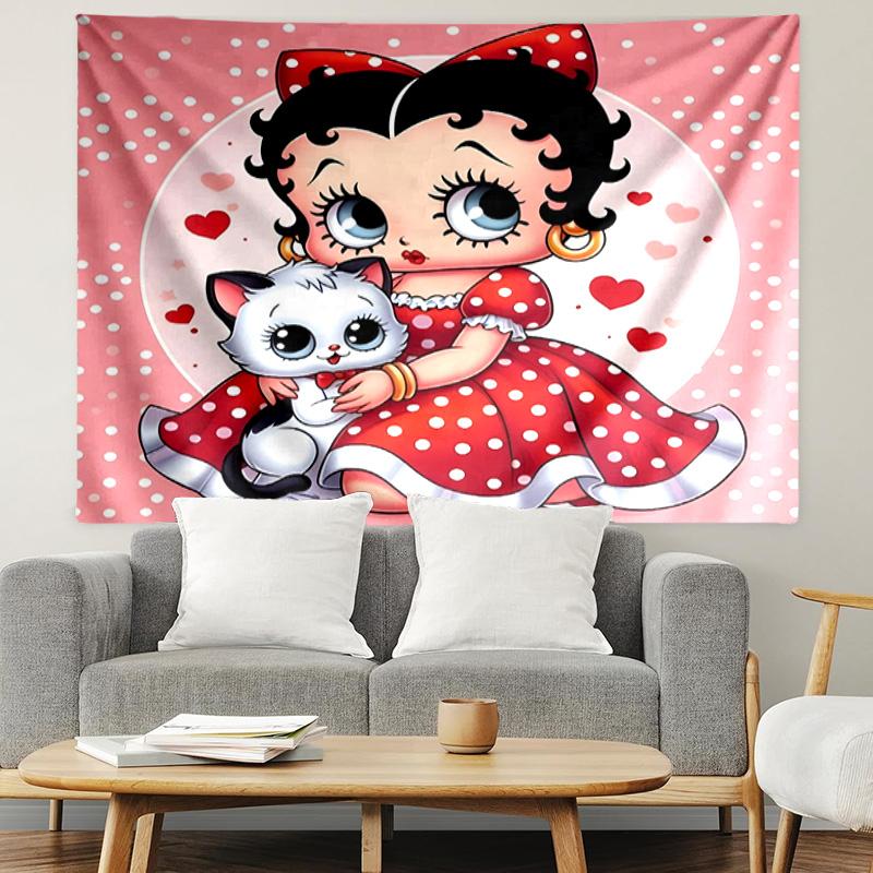 Betty Boop Print Tapestry, Lightweight Wall Hanging, for Bedroom, Dorm, Living Room, Home Art Decor - Birthday Christmas Gift for Friends