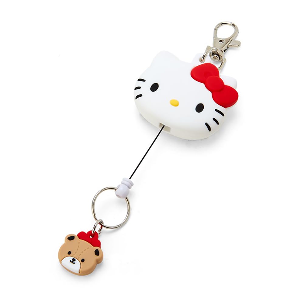 Sanrio Hello Kitty Retractable Keychain Key Mascot x x Character Item 168645 Face-Shaped (13 4.9 1.8 cm) No.