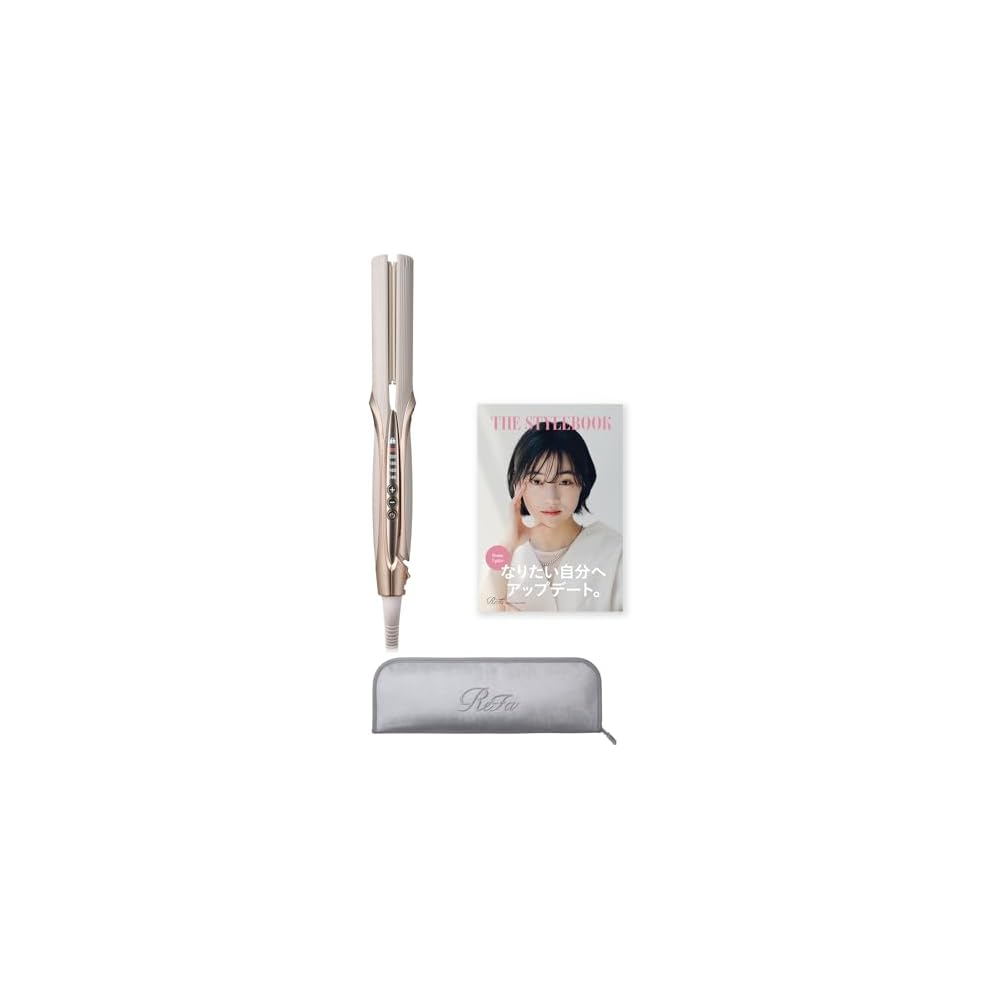 ReFa Straight Iron Pro Ivory with Case and Hair Styling Guide Hair Straightener
