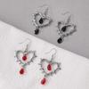 1 Pair Of Retro Gothic Style Thorn Heart Design Earrings, Heart-Shaped Earrings With Spikes, Neutral Earrings Holiday Party Gift
